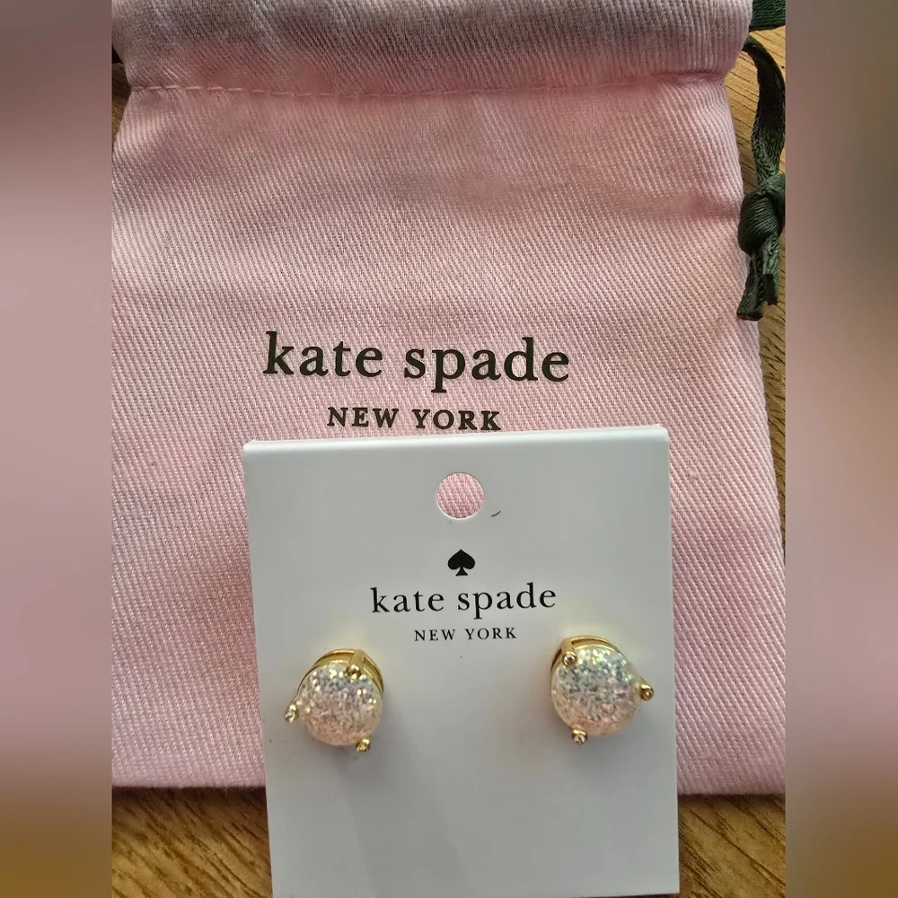 Kate Spade NEW Earrings Opal Glitter NWT with Dust Bag - Picture 1 of 2